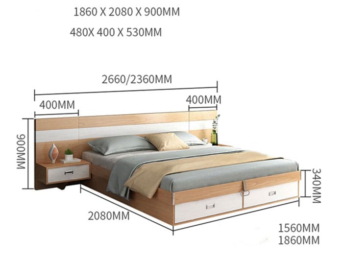 Kích thước giường ngủ đẹp bằng gỗ