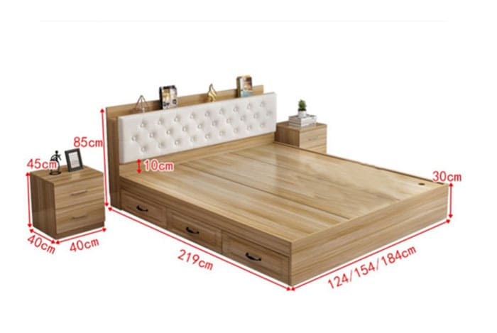Kích thước giường ngủ đẹp bằng gỗ