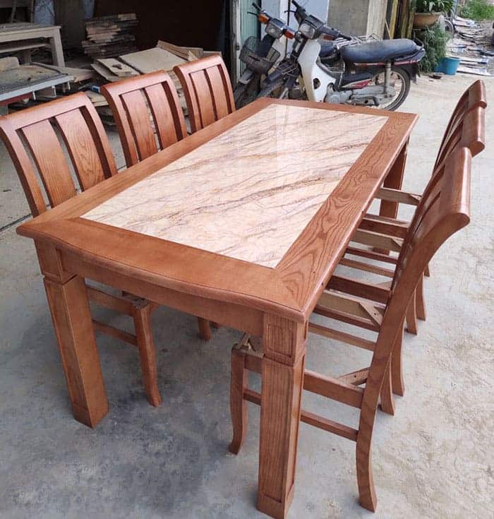 Mẫu bàn gỗ chữ nhật cao cấp