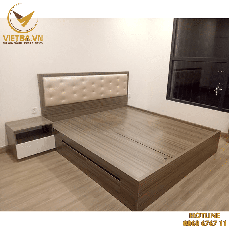 Mẫu giường ngủ gỗ công nghiệp hiện đại V3-4117