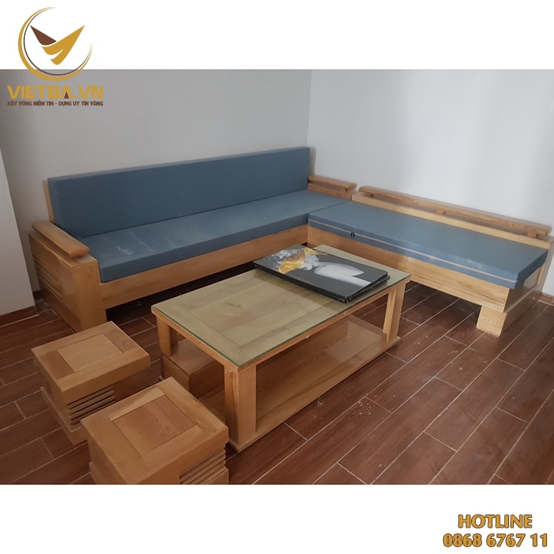 Mẫu ghế sofa gỗ sồi đẹp hiện đại V3-6307