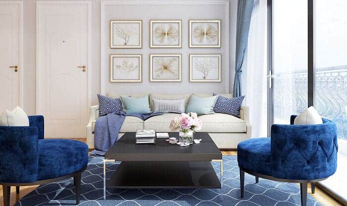 Mẫu trang trí phòng khách đẹp trẻ trung với màu sắc nổi bật
