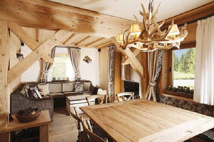 Thiết kế nội thất phòng khách bằng gỗ
