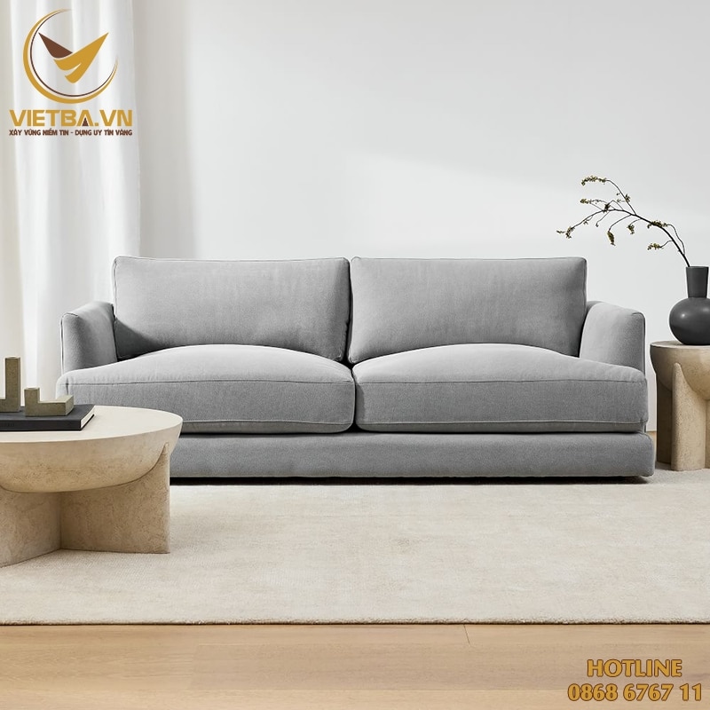 Mẫu sofa văng màu ghi cao cấp giá siêu tốt - V3-6008