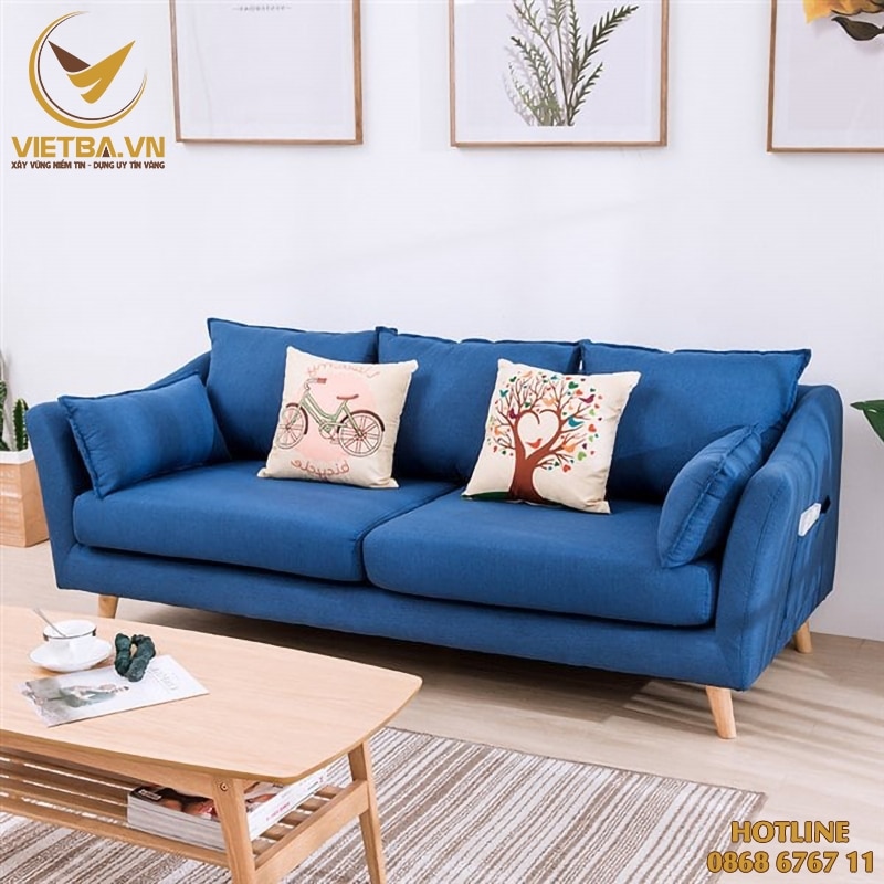 Ghế văng sofa nỉ thiết kế đẹp cho gia đình V3-6003