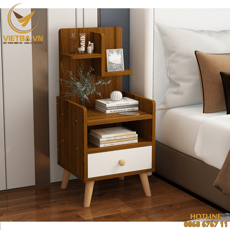 Kệ tủ đầu giường bằng gỗ MDF phủ Melamine V3-4516