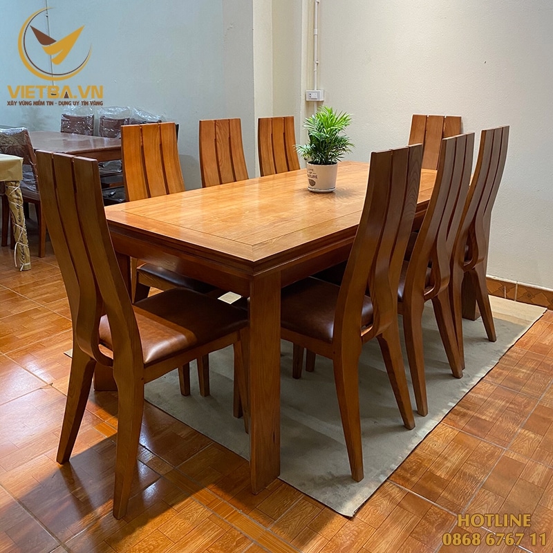 Mẫu bàn ghế ăn đẹp bằng gỗ sang trọng V3-7110
