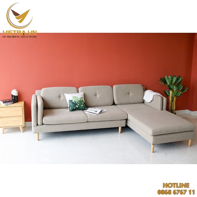 Sofa nỉ 2 văng mẫu siêu đẹp màu ghi xám giá rẻ - V3-6102
