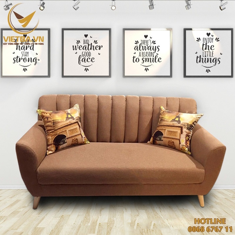 Sofa văng nỉ hiện đại màu nâu giá tốt - V3-6011