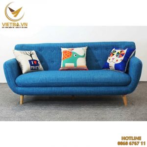 Sofa văng nỉ xanh nước biển mẫu đẹp giá rẻ - V3-6020