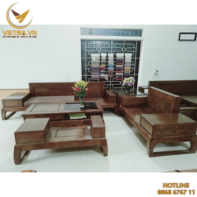 Bộ bàn ghế sofa gỗ phong cách đẹp V3-6314
