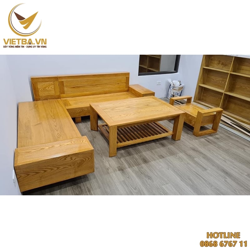 Bộ sofa gỗ cho phòng khách nhỏ đẹp V3-6327