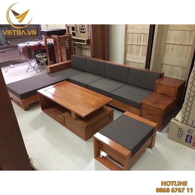 Mẫu bàn ghế sofa gỗ đơn giản đẹp sang trọng V3-6324
