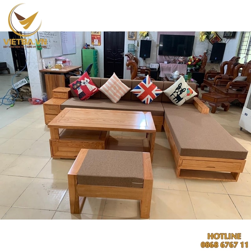 Ghế sofa gỗ hiện đại cực sang giá cực tốt - V3-6308