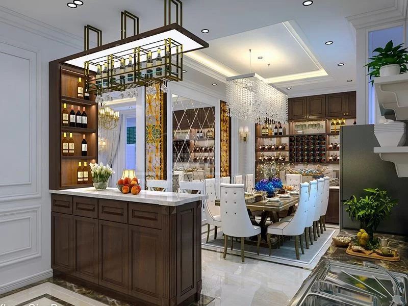 Ấn tượng với 10+ Mẫu quầy bar mini phòng khách siêu đẹp