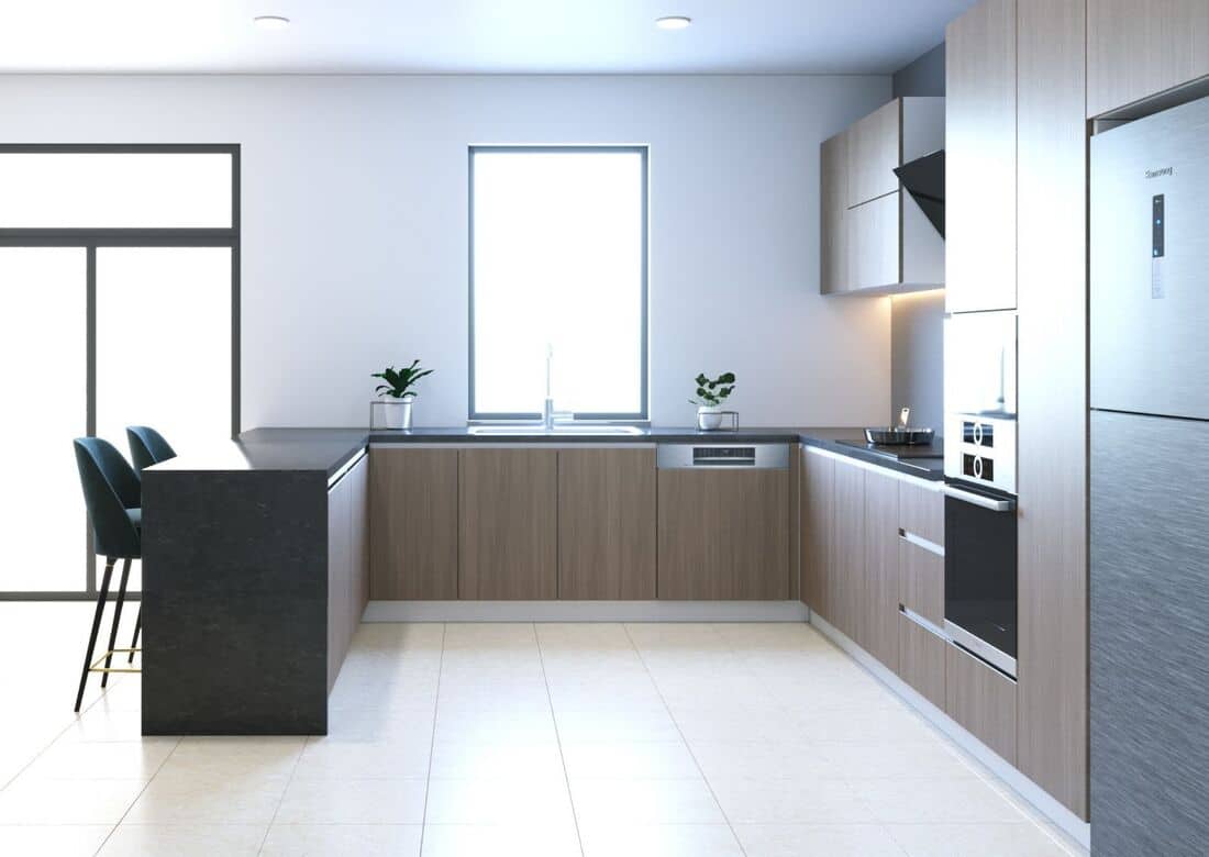 Kích thước tủ bếp chữ U chuẩn – Cách tính kích thước bếp chữ U