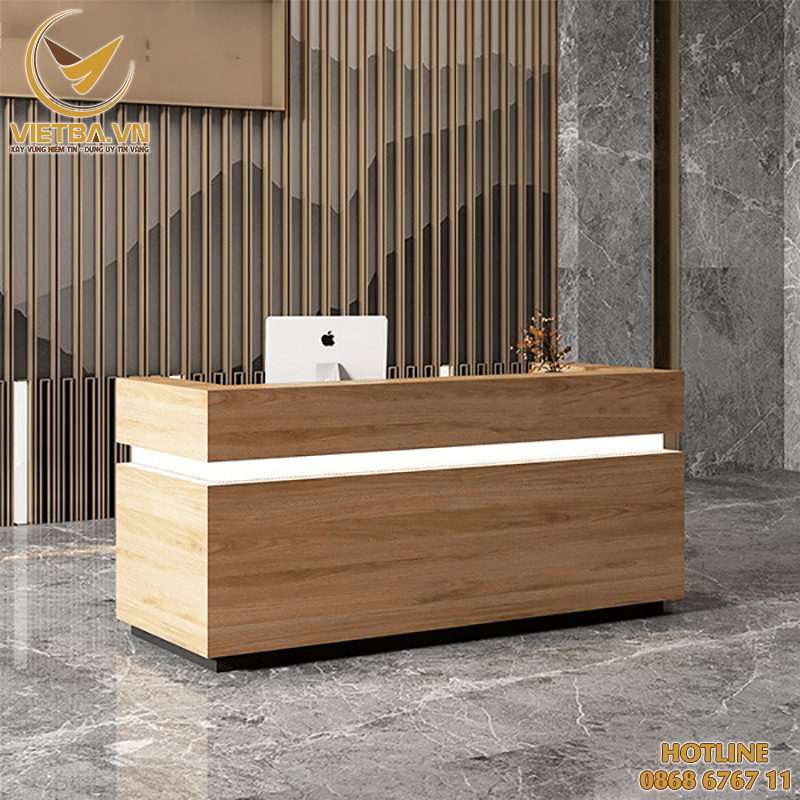 Bàn lễ tân đẹp hiện đại bằng gỗ V3-1626