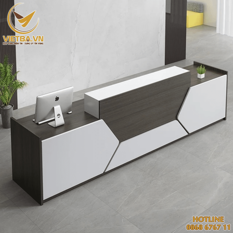 Mẫu bàn lễ tân sang trọng bằng gỗ V3-1619
