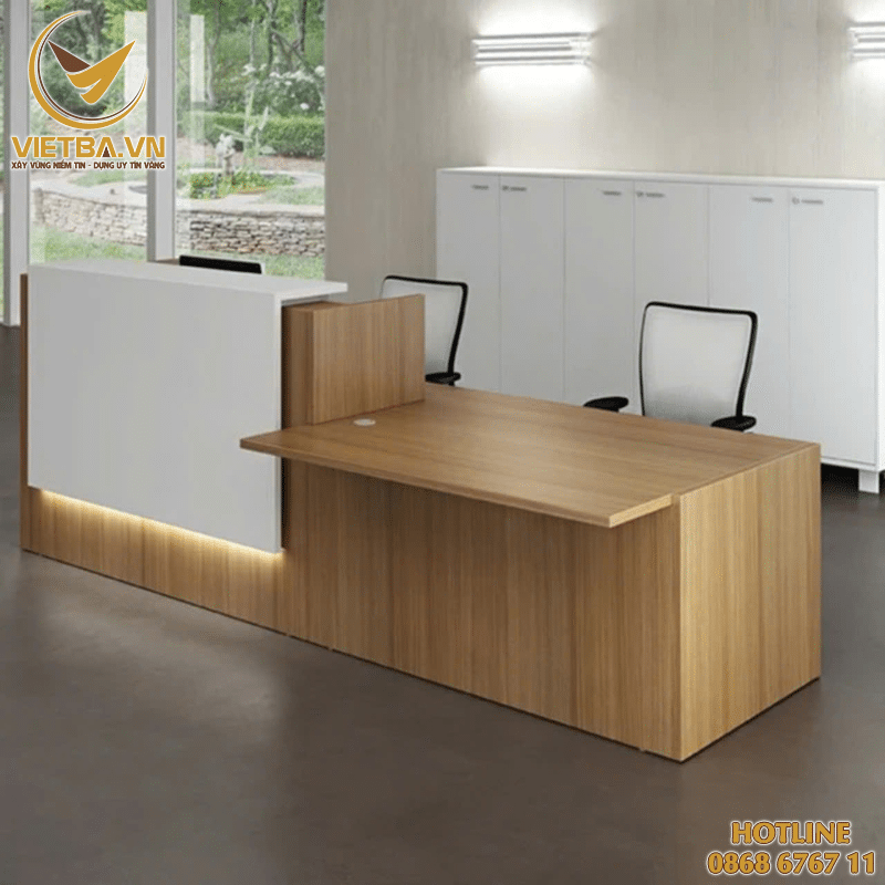Mẫu quầy lễ tân công ty đẹp V3-1622