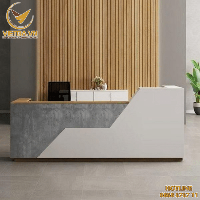 Mẫu quầy lễ tân khách sạn hiện đại V3-1616