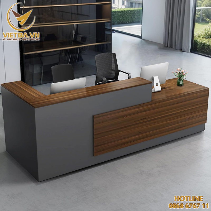 Quầy lễ tân văn phòng đẹp hiện đại V3-1628